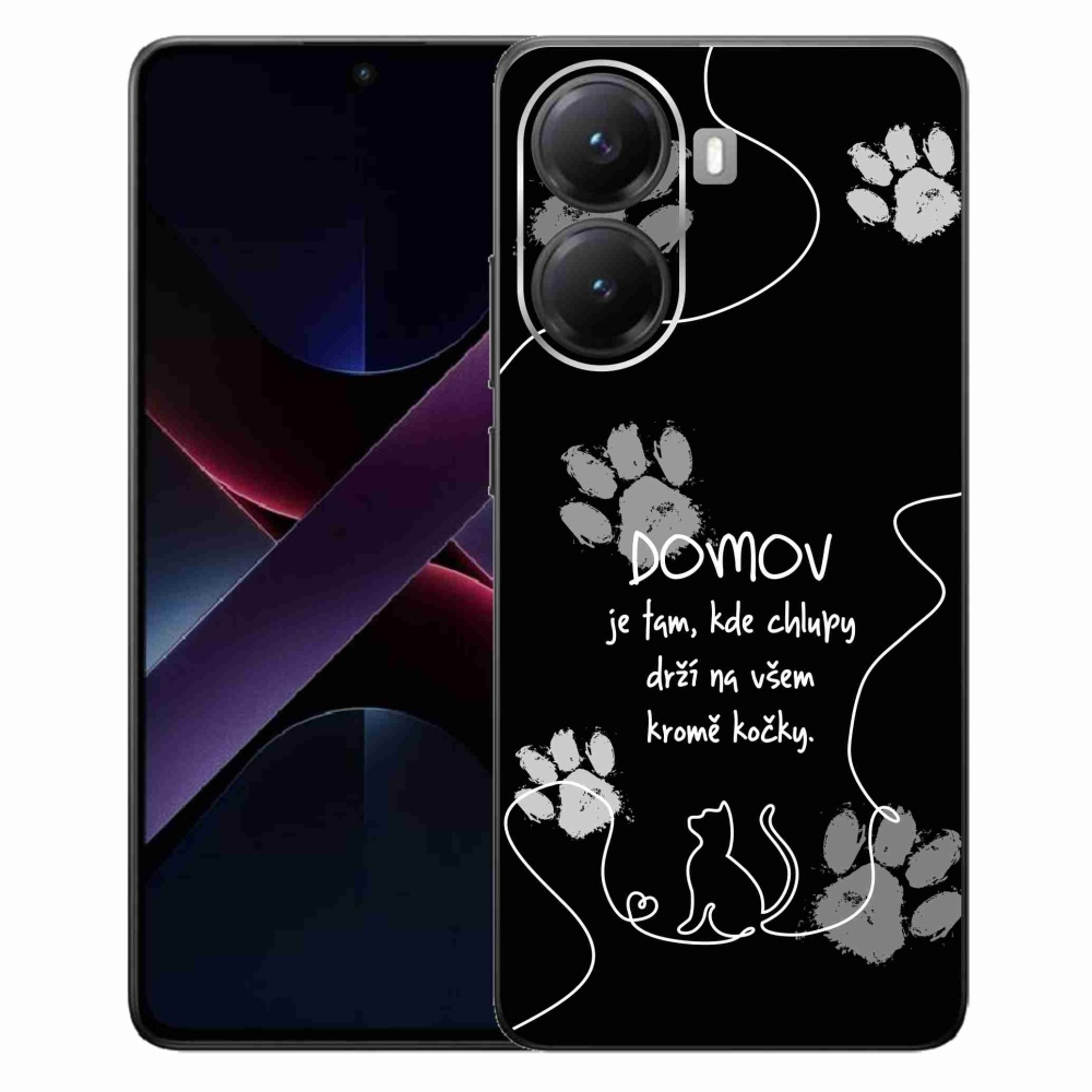 Gelový kryt mmCase na Xiaomi Poco X7 Pro 5G - kočičí motiv černé pozadí