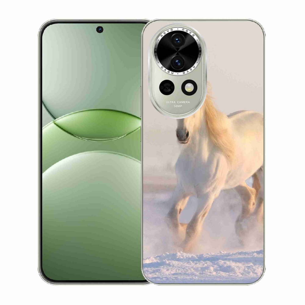 Gelový kryt mmCase na Huawei Nova 13 5G - kůň ve sněhu