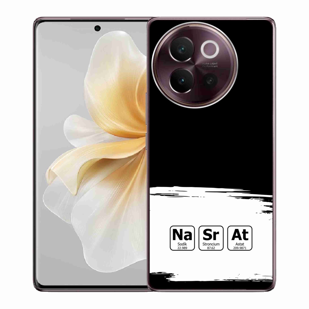 Gelový kryt mmCase na Vivo V40 Lite 5G - chemické prvky bíločerné pozadí