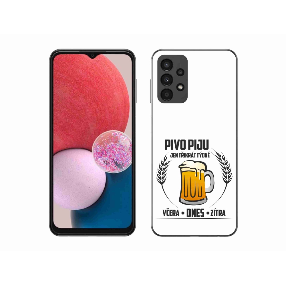 Gelový kryt mmCase na Samsung Galaxy A13 4G - pivní motiv bílé pozadí