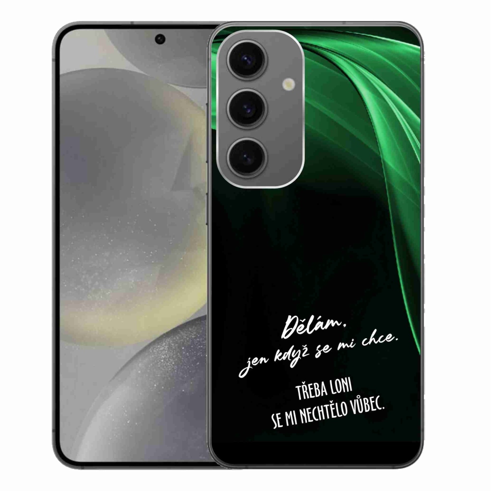 Gelový kryt mmCase na Samsung Galaxy S24+ - vtipný text 12 černé pozadí