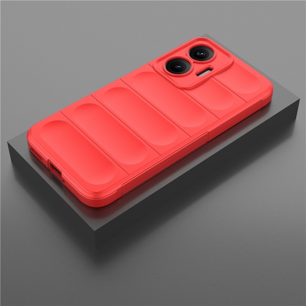 Rugg odolný gelový obal na Xiaomi Poco F7 5G - červený
