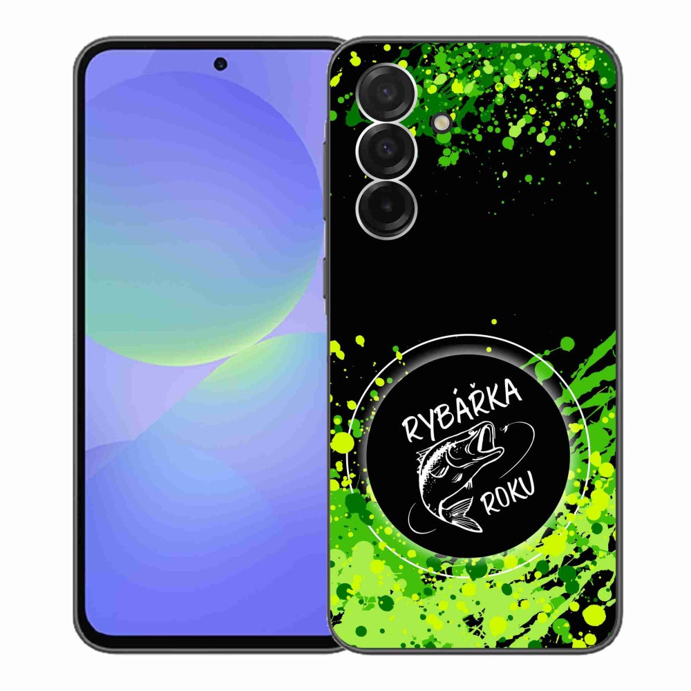 Gelový kryt mmCase na Samsung Galaxy A36 5G - rybářka roku černé pozadí