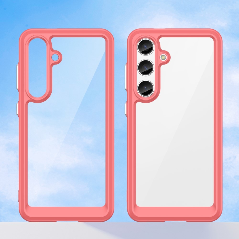 Gelový obal s pevnými zády na Samsung Galaxy S24+/S25+ - červený