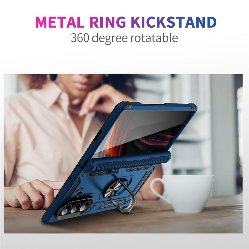 Ring odolný kryt na Samsung Galaxy Z Fold7 5G - modrý