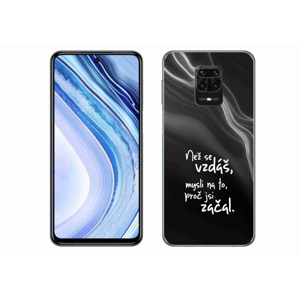 Gelový kryt mmCase na Xiaomi Redmi Note 9S - citát 2 černé pozadí