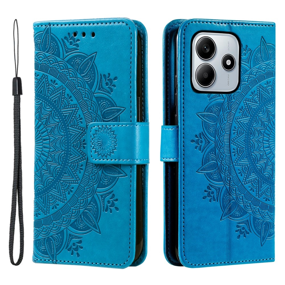 Mandala knížkové pouzdro na Xiaomi Redmi Note 14 5G - modré