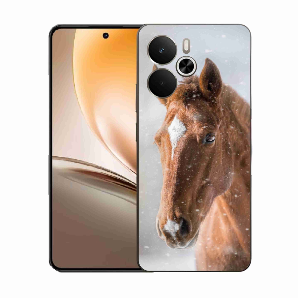 Gelový kryt mmCase na Realme 14 5G - hnědý kůň 2