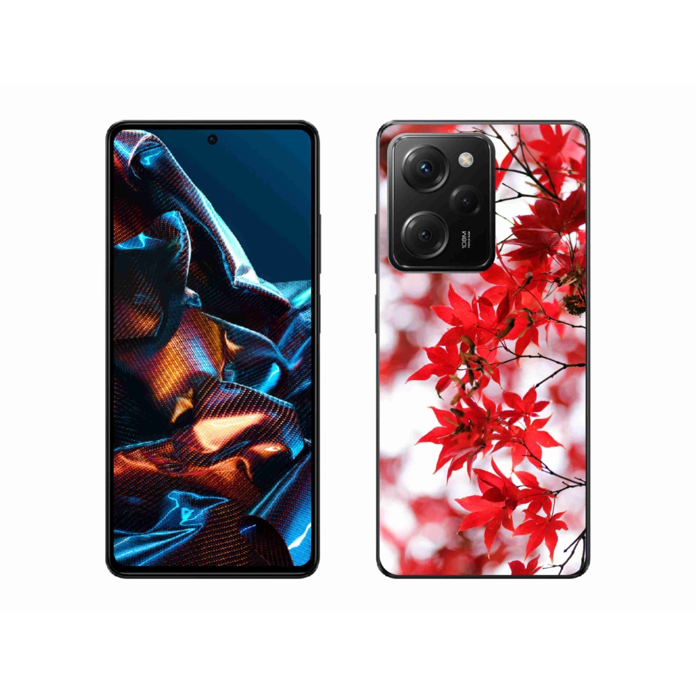 Gelový kryt mmCase na Xiaomi Poco X5 Pro 5G - červené listy
