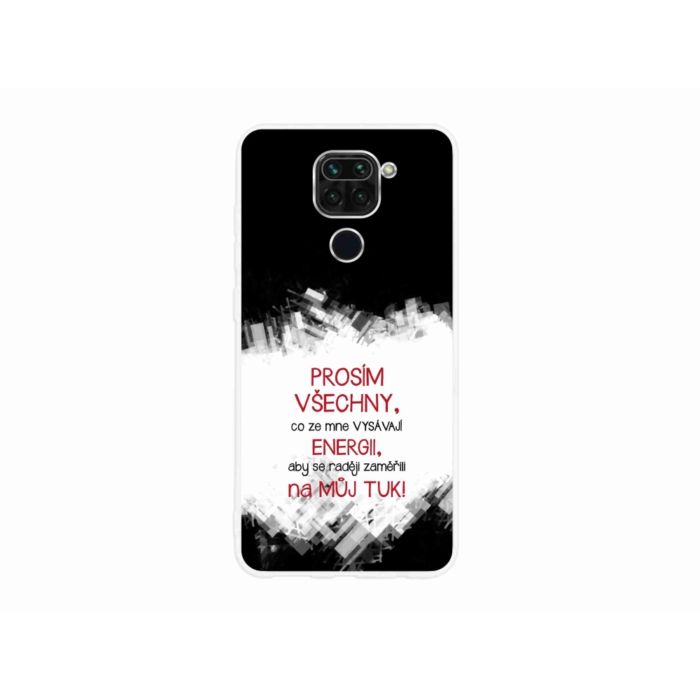 Gelový kryt mmCase na Xiaomi Redmi Note 9 - vtipný text 1 červený