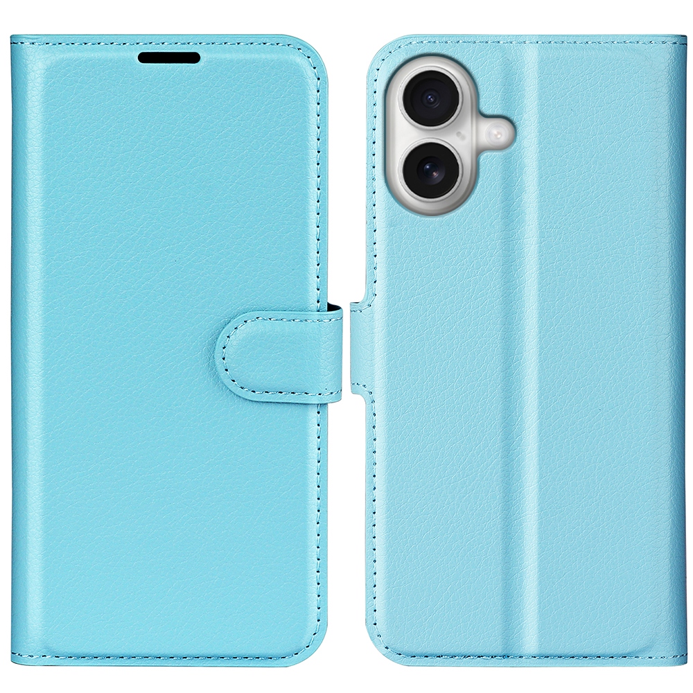 Litchi knížkové pouzdro na iPhone 17 - modré