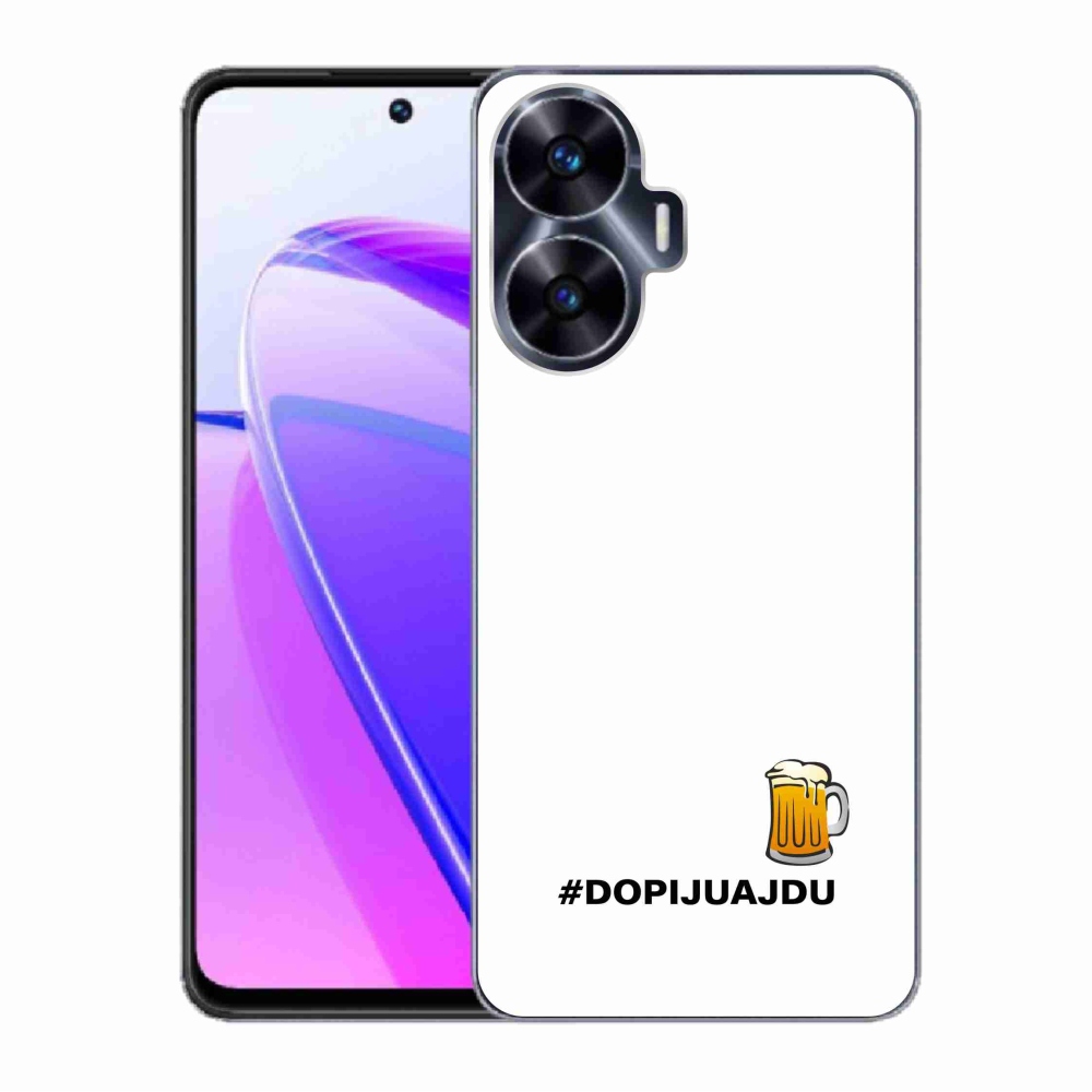 Gelový kryt mmCase na Realme C55 - pivní motiv 1 bílé pozadí