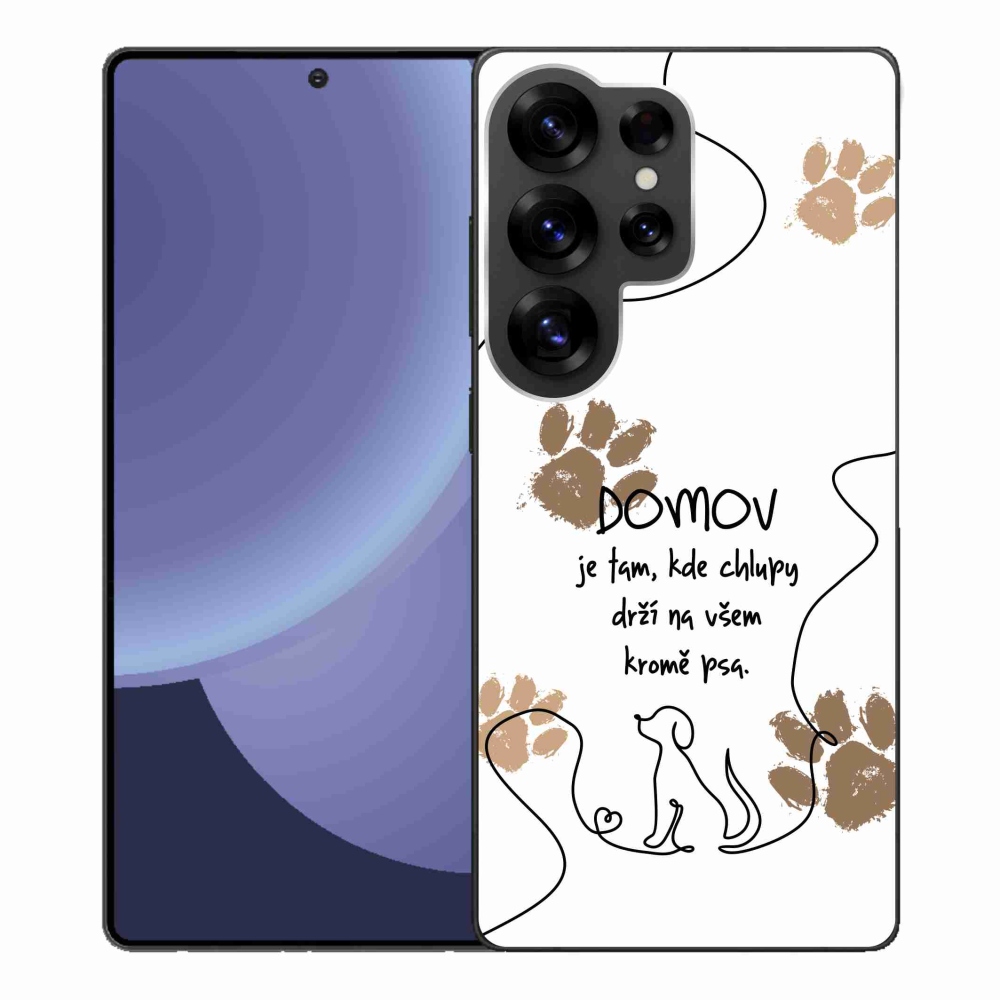 Gelový kryt mmCase na Samsung Galaxy S25 Ultra - psí motiv bílé pozadí