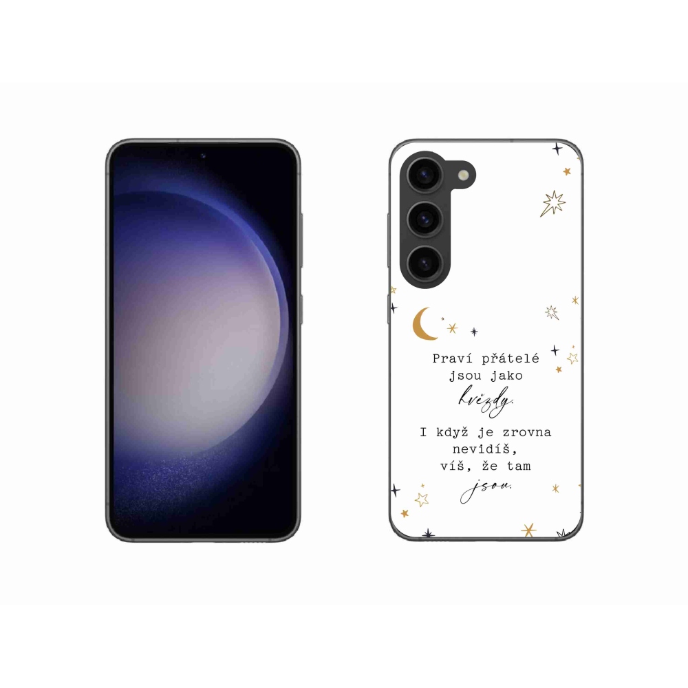 Gelový kryt mmCase na Samsung Galaxy S23 5G - citát 6 bílé pozadí
