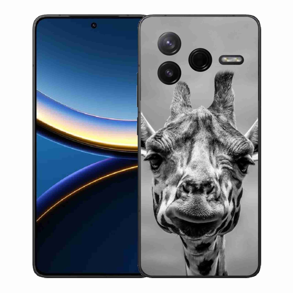 Gelový kryt mmCase na Xiaomi Poco F7 Pro - černobílá žirafa