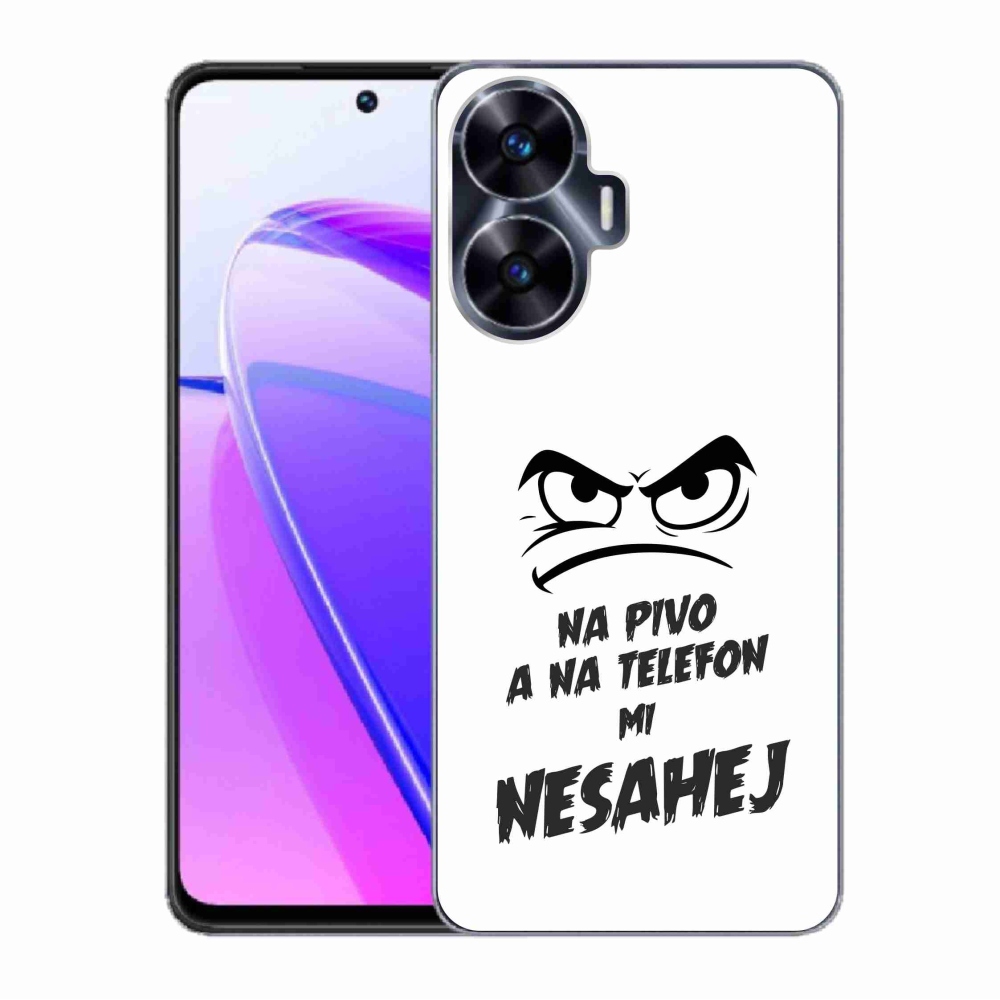 Gelový kryt mmCase na Realme C55 - pivní motiv 2 bílé pozadí