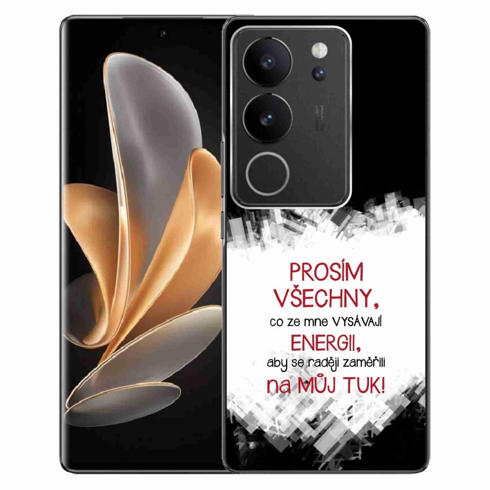 Gelový kryt mmCase na Vivo V29 5G - vtipný text 1 červený