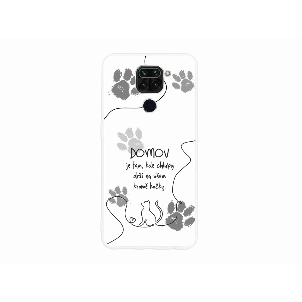 Gelový kryt mmCase na Xiaomi Redmi Note 9 - kočičí motiv bílé pozadí