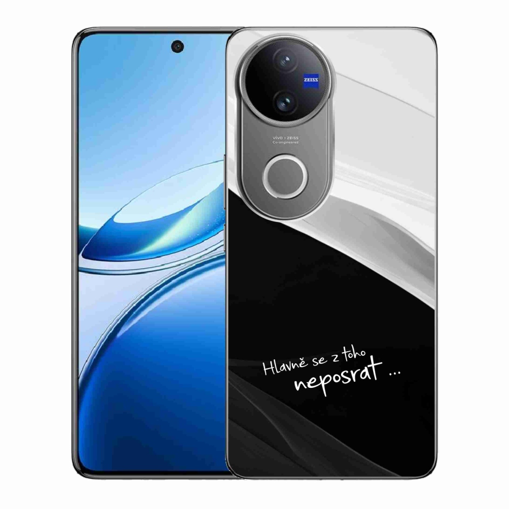 Gelový kryt mmCase na Vivo V50 5G - vtipný text 13 černobílé pozadí