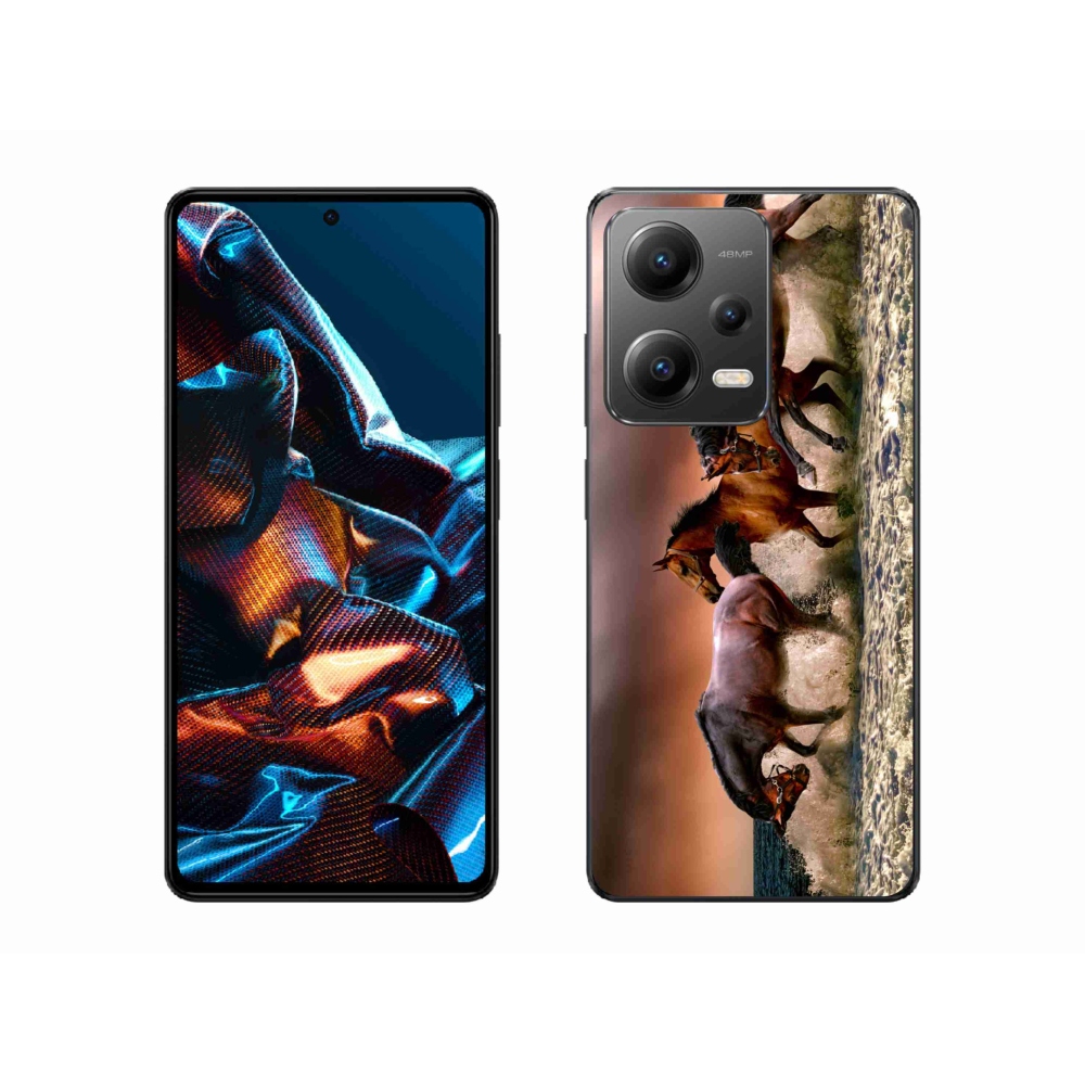 Gelový obal mmCase na mobil Xiaomi Redmi Note 12 Pro 5G - koně 1