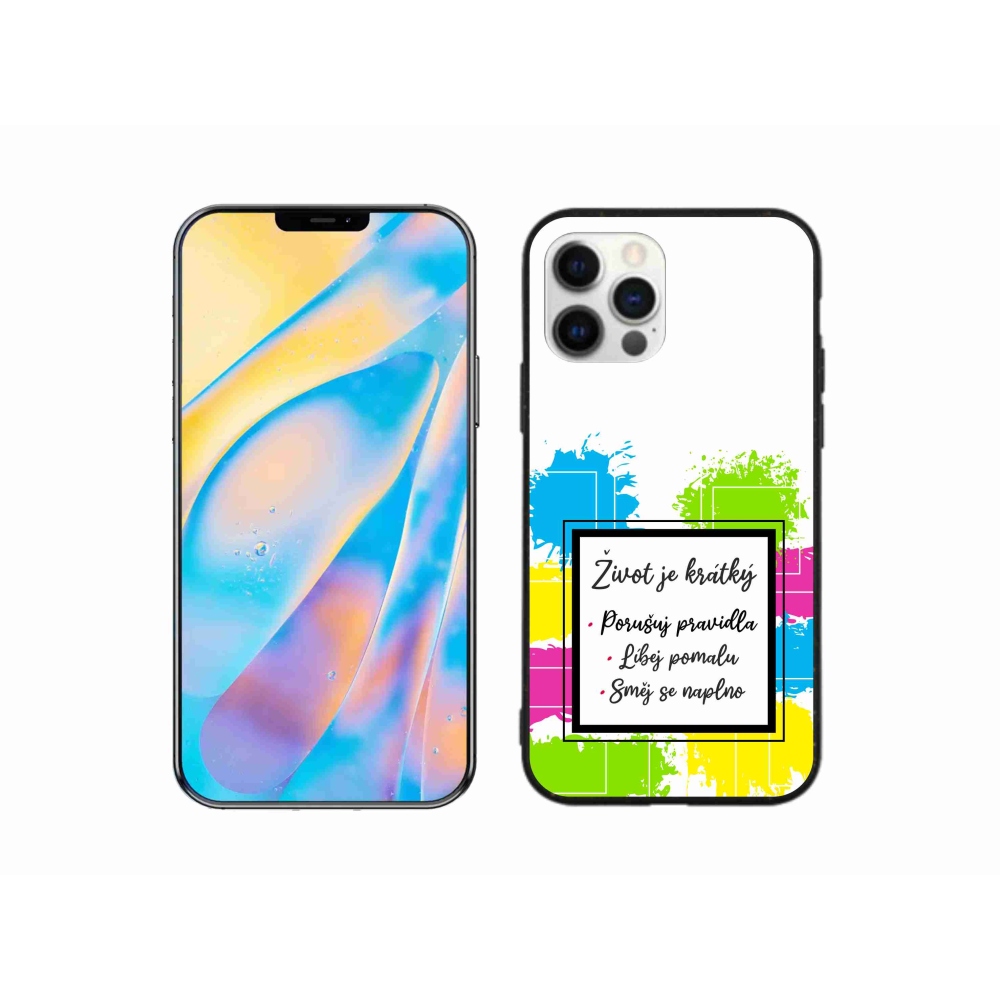 Gelový kryt mmCase na iPhone 12 - citát 5 bílé pozadí