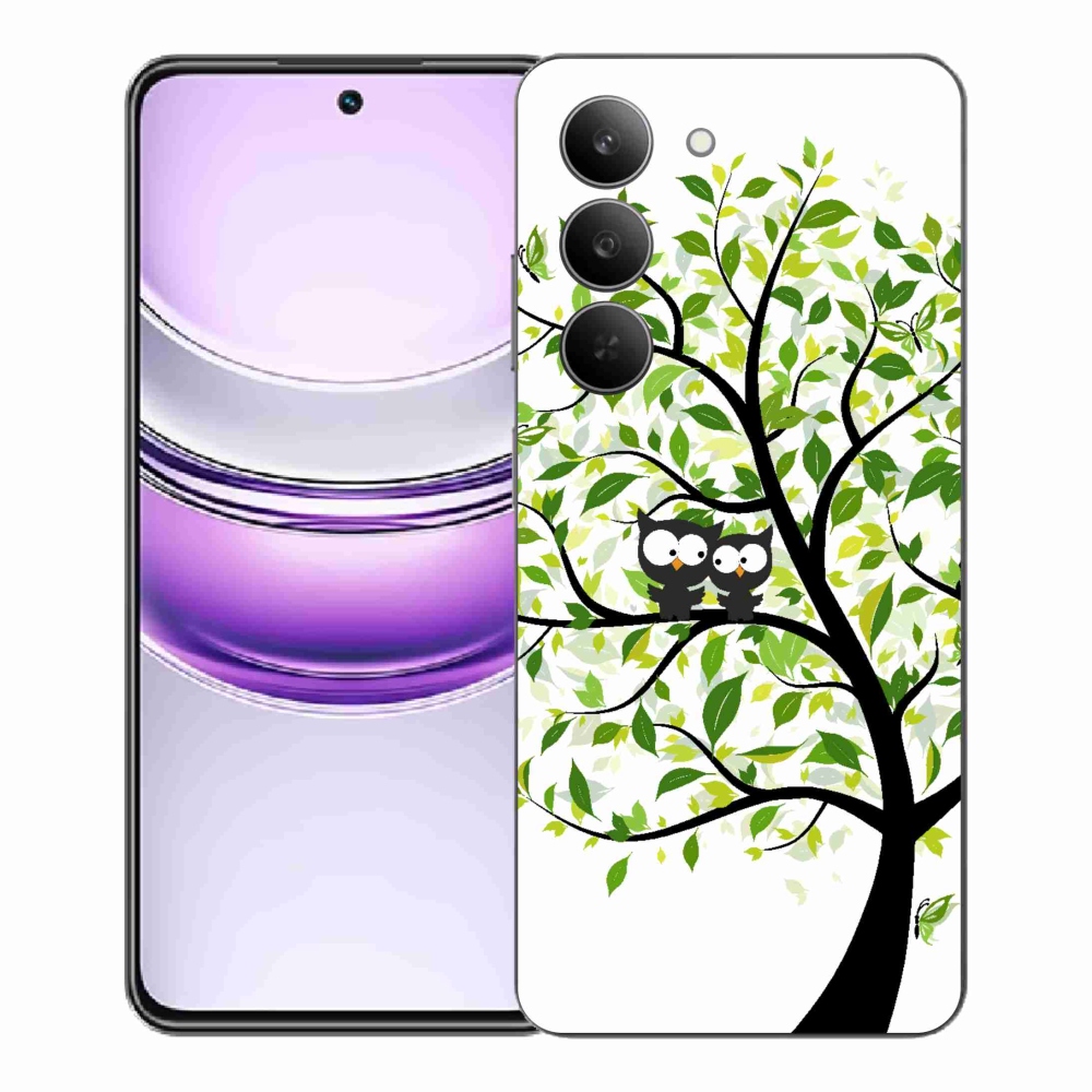Gelový kryt mmCase na Realme 14x 5G - sovičky na stromě