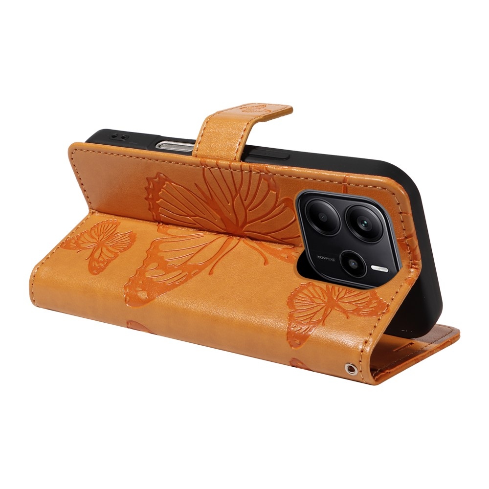 Big Butterfly knížkové pouzdro na Xiaomi Redmi Note 14 - žluté