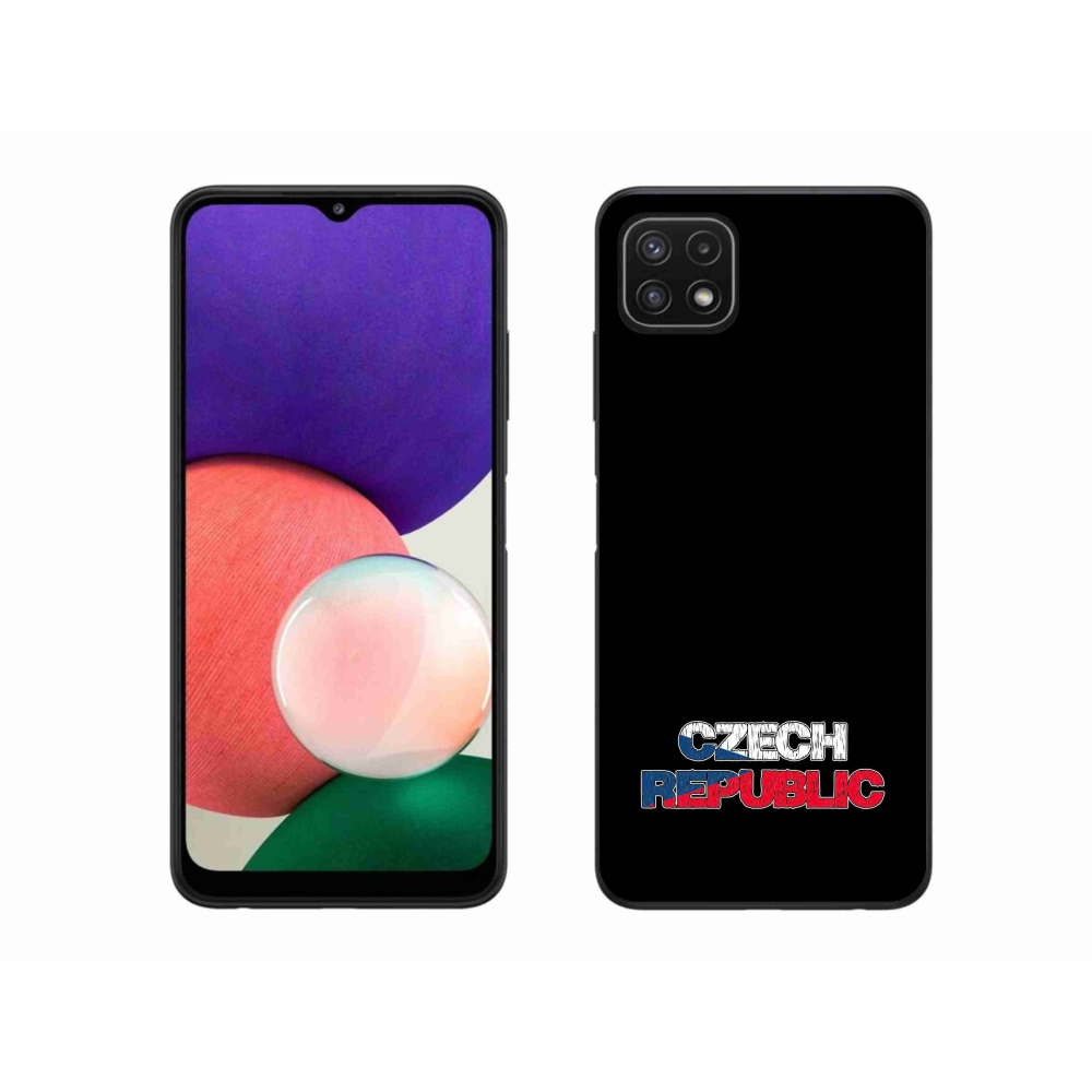 Gelový kryt mmCase na Samsung Galaxy A22 5G - Czech Republic černé pozadí