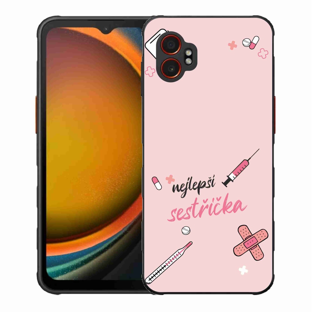 Gelový kryt mmCase na Samsung Galaxy Xcover 7 Pro - nejlepší sestřička růžové pozadí