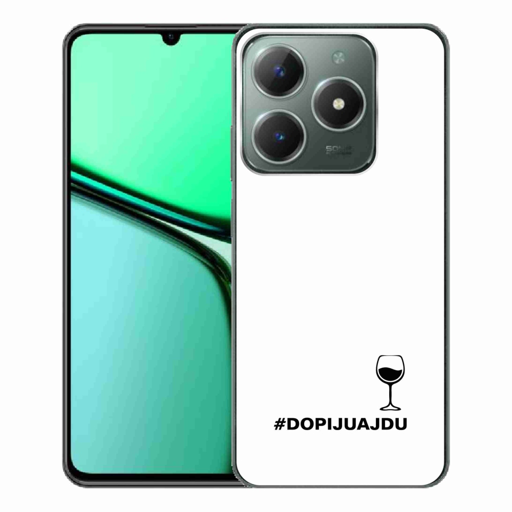 Gelový kryt mmCase na Realme C61 - vinný motiv bílé pozadí