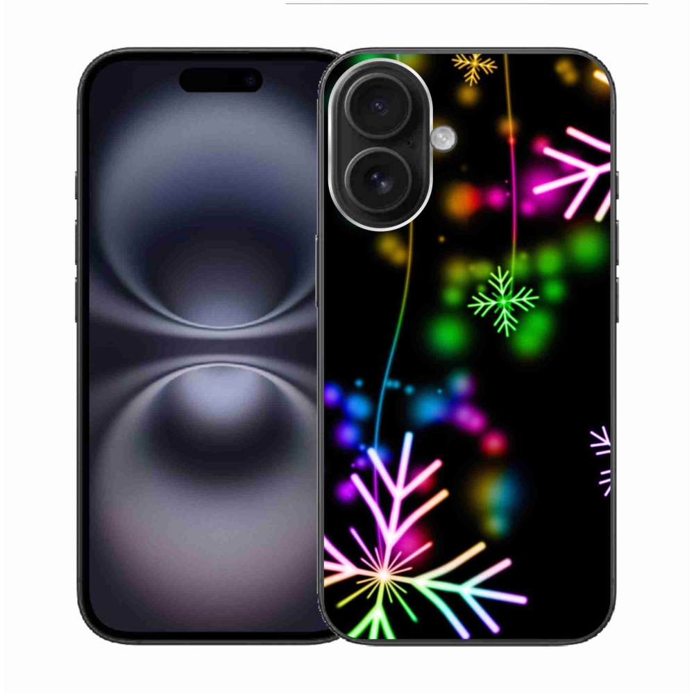 Gelový kryt mmCase na iPhone 16 - barevné vločky