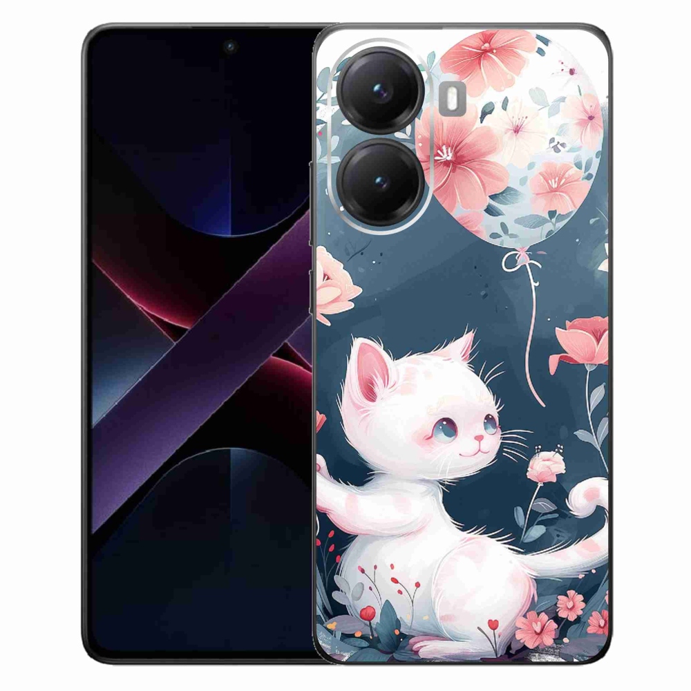 Gelový kryt mmCase na Xiaomi Poco X7 Pro 5G - kotě s balónkem