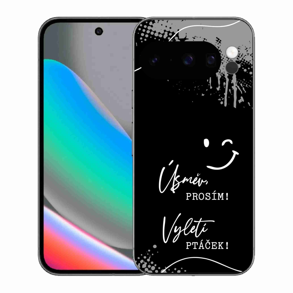 Gelový kryt mmCase na Google Pixel 10 Pro - vtipný text 4 černé pozadí