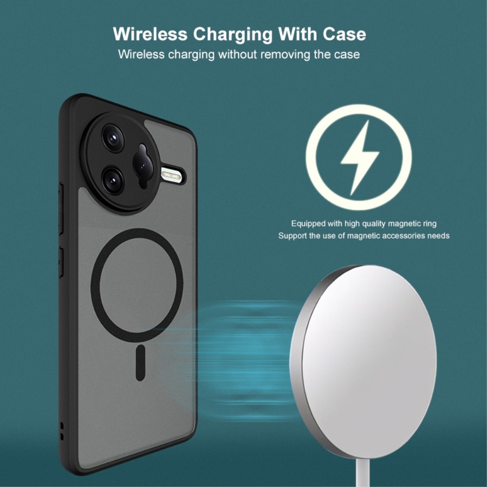 Case matný gelový obal s MagSafe na Xiaomi Poco F7 Ultra 5G - černý