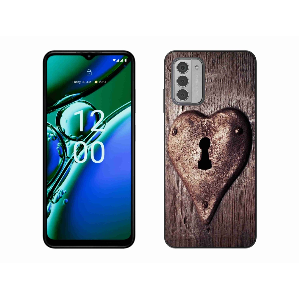 Gelový kryt mmCase na Nokia G42 - zámek ve tvaru srdce