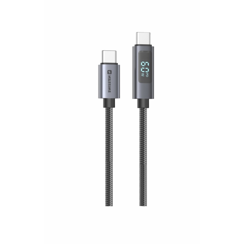 Swissten LCD kabel USB-C / USB-C 1m