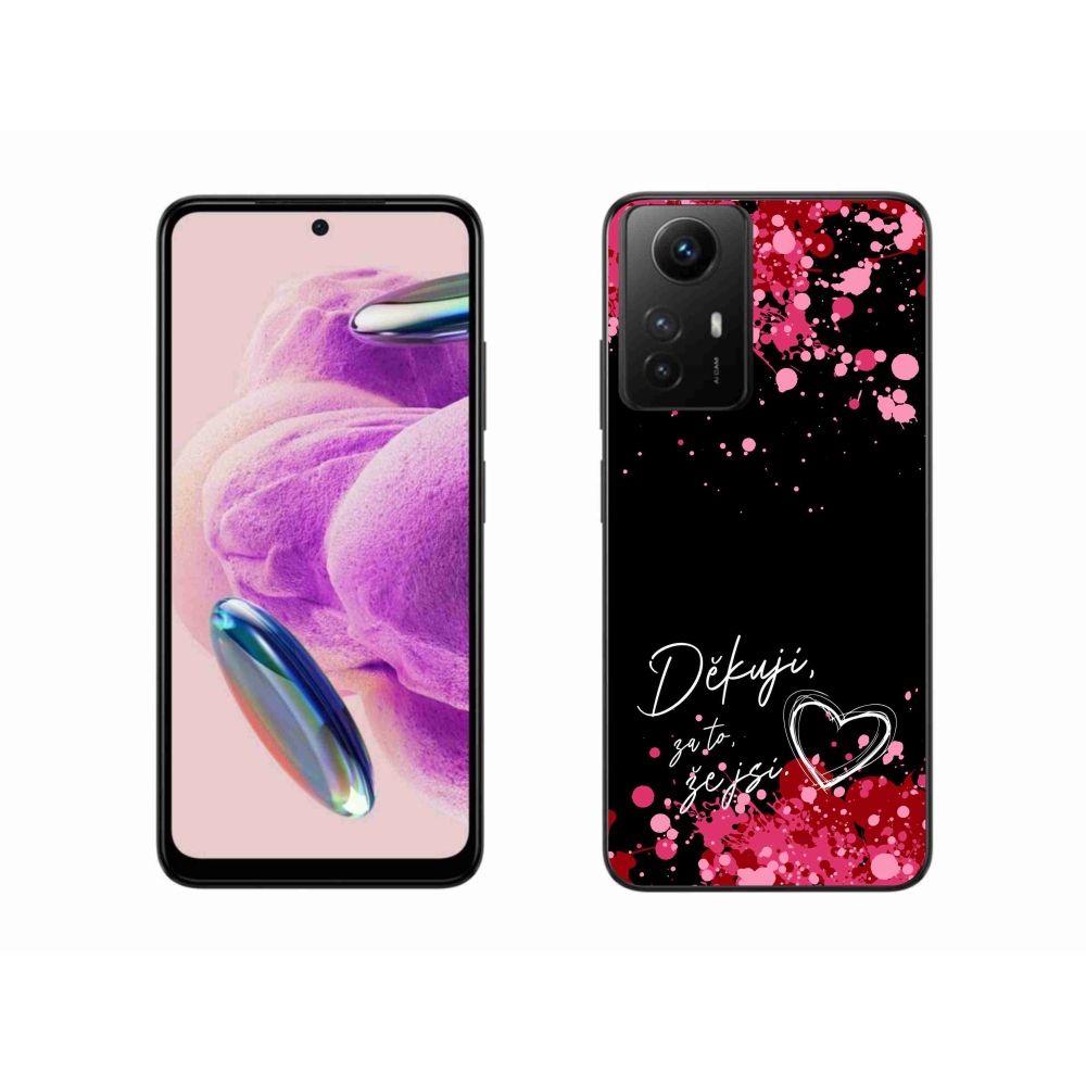 Gelový kryt mmCase na Xiaomi Redmi Note 12S - zamilovaný text 2 černé pozadí