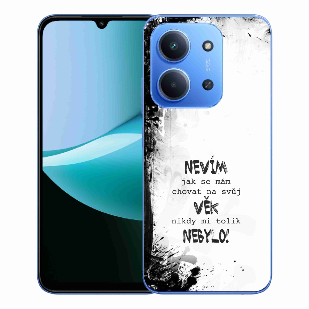 Gelový kryt mmCase na Xiaomi Redmi 15C 4G/5G (173mm) - vtipný text 14 bílé pozadí