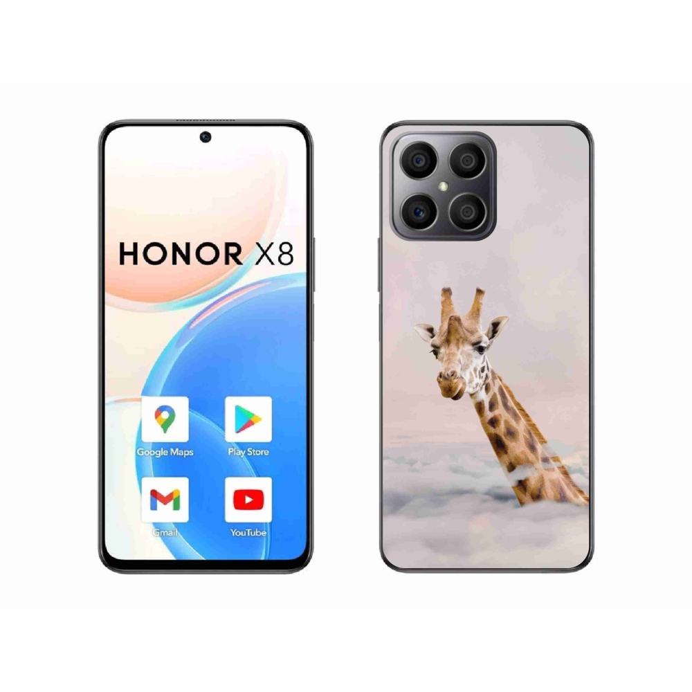 Gelový kryt mmCase na Honor X8 - žirafa v oblacích