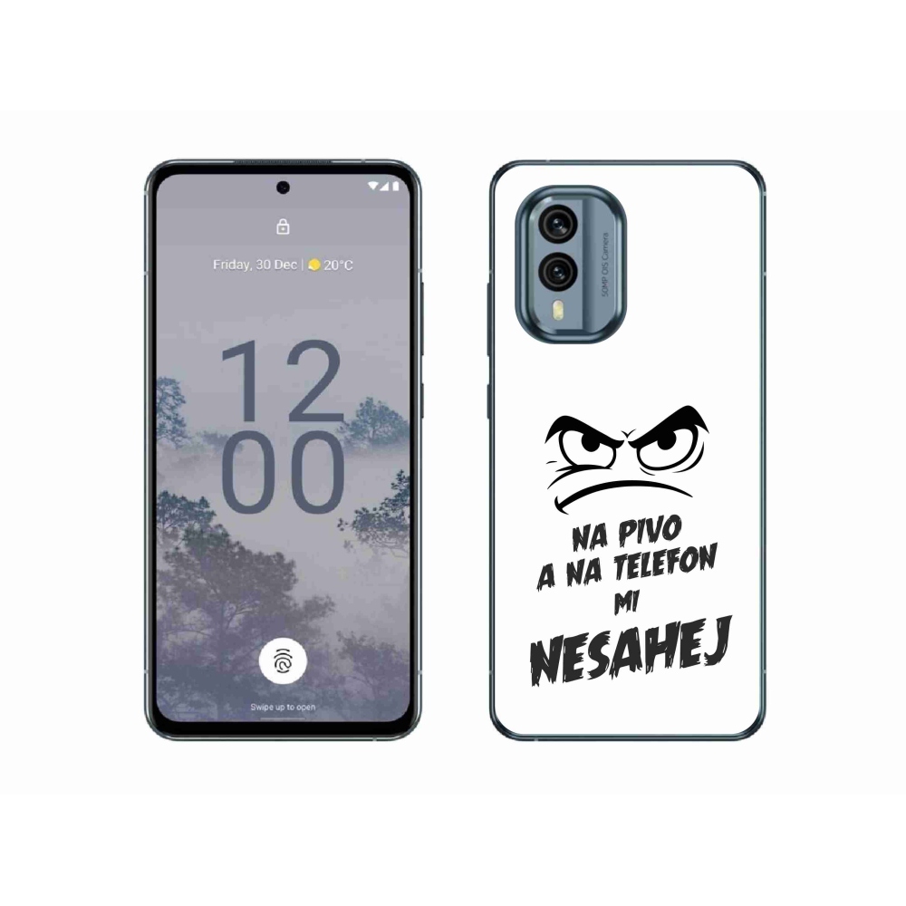 Gelový kryt mmCase na Nokia X30 5G - pivní motiv 2 bílé pozadí
