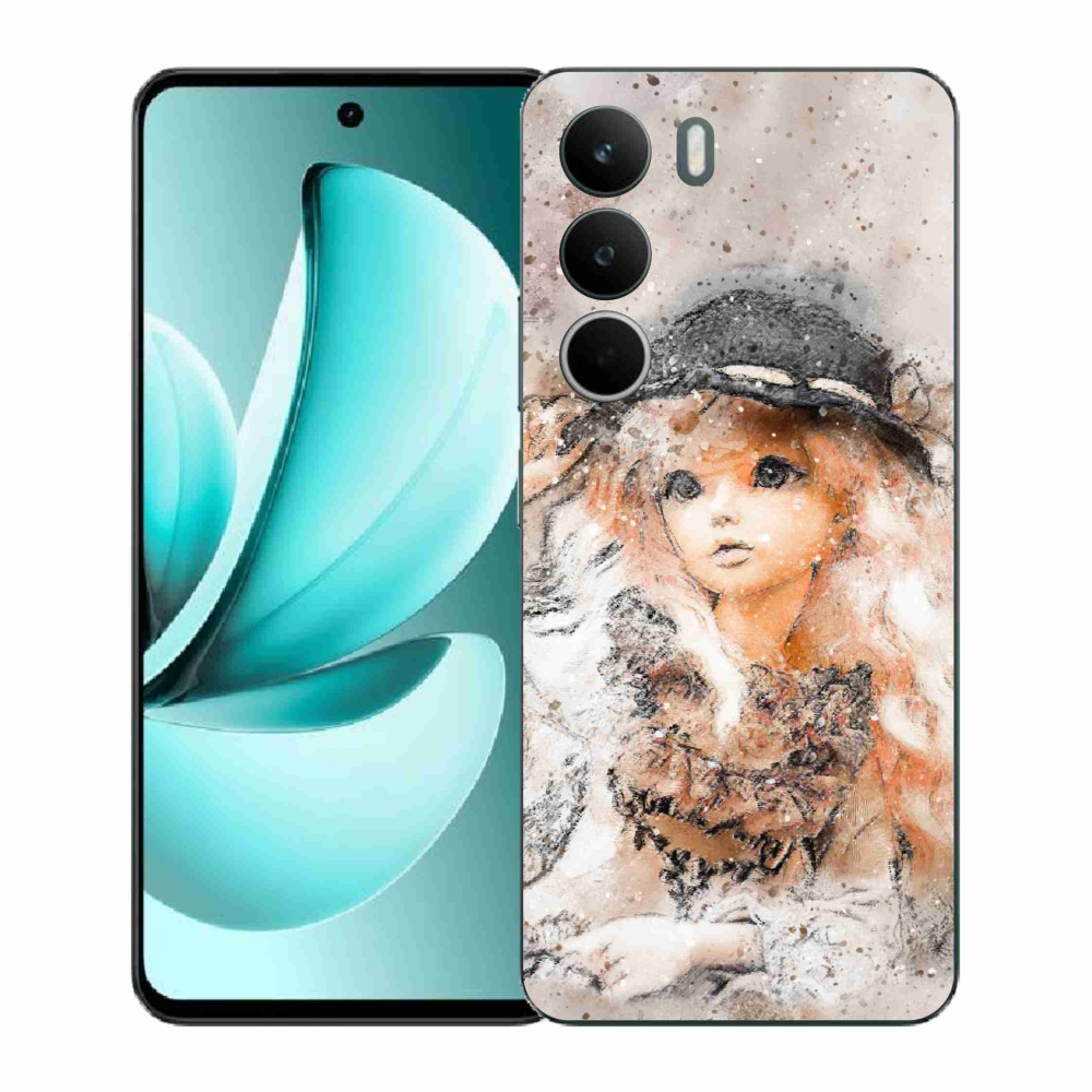 Gelový kryt mmCase na Realme C71 - holčička s kloboukem