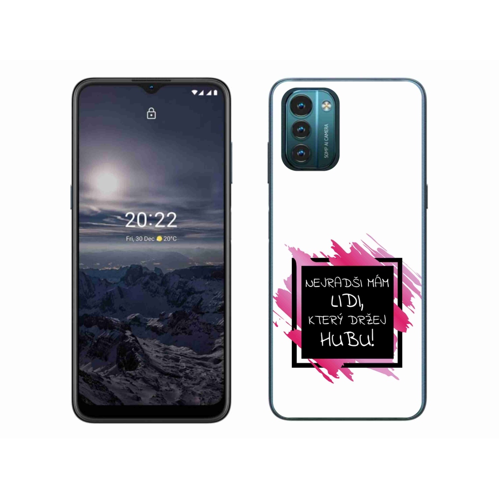 Gelový kryt mmCase na Nokia G11/G21 - vtipný text 7 černobílé pozadí