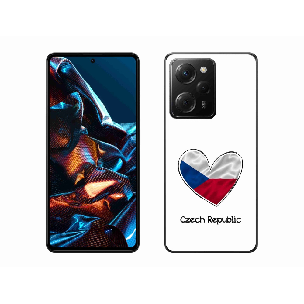 Gelový kryt mmCase na Xiaomi Poco X5 Pro 5G - vlajka srdce bílé pozadí