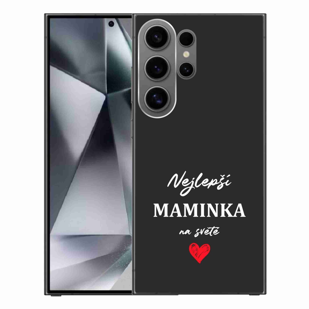 Gelový kryt mmCase na Samsung Galaxy S24 Ultra - nejlepší maminka 1 černé pozadí