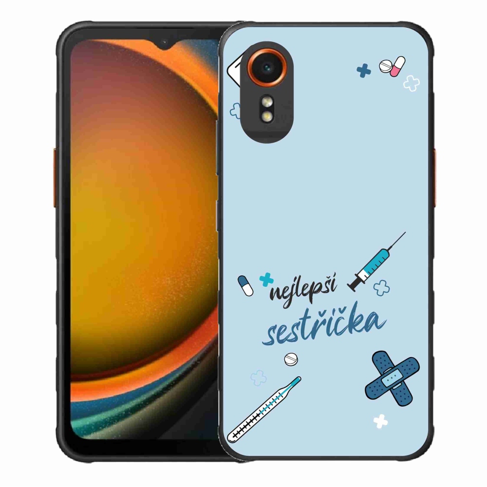 Gelový kryt mmCase na Samsung Galaxy Xcover 7 - nejlepší sestřička modré pozadí