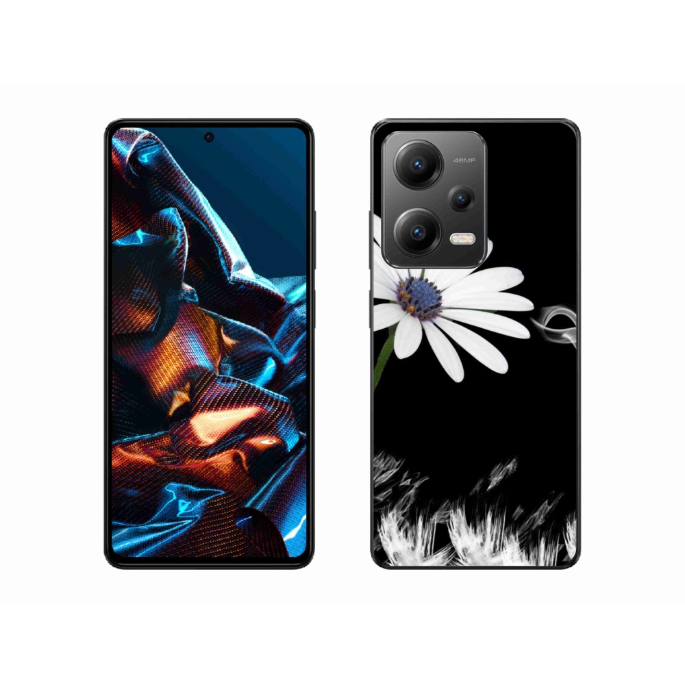 Gelový kryt mmCase na mobil Xiaomi Redmi Note 12 Pro 5G - bílá květina