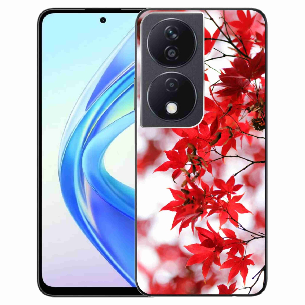 Gelový kryt mmCase na Honor X7b/Honor 90 Smart - červené listy