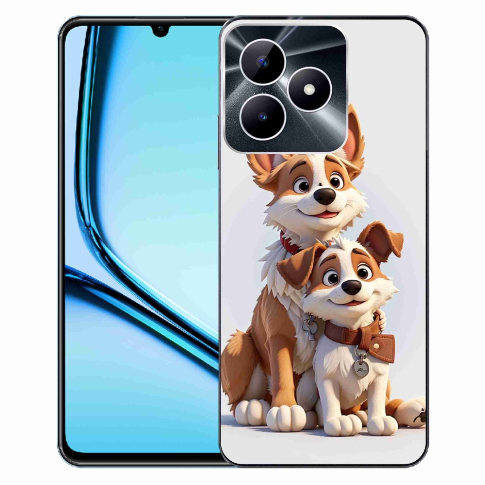 Gelový kryt mmCase na Realme Note 50 - kreslení psi