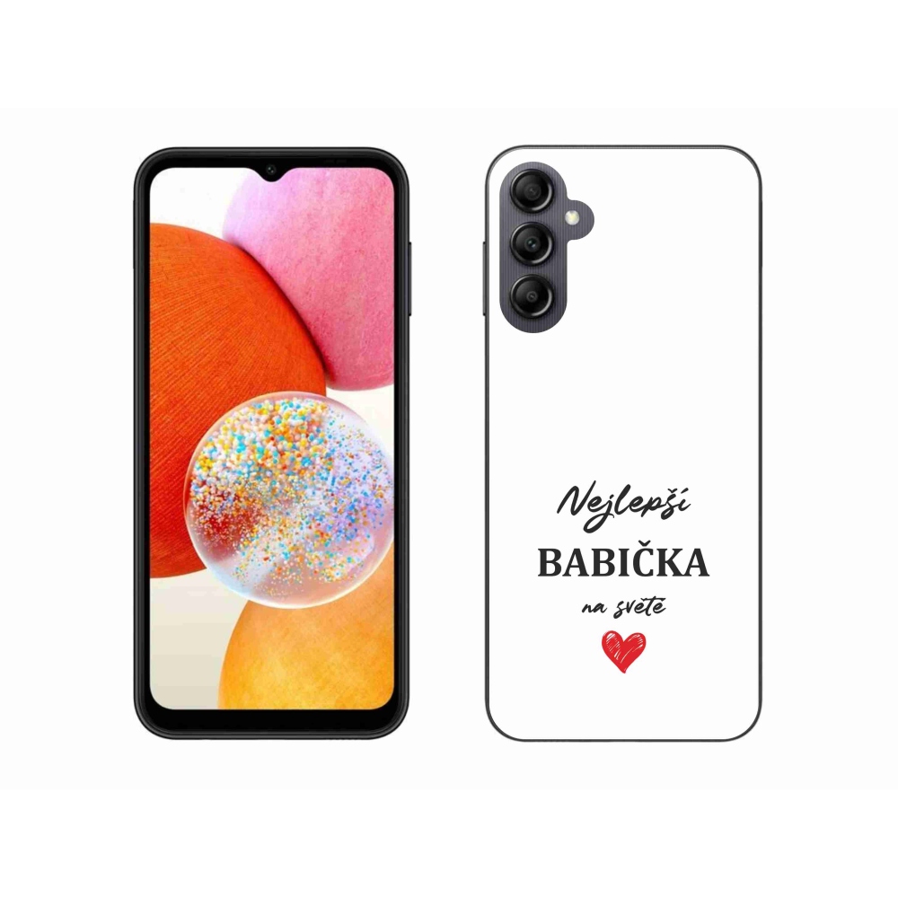 Gelový kryt mmCase na Samsung Galaxy A14 4G/5G - nejlepší babička 1 bílé pozadí