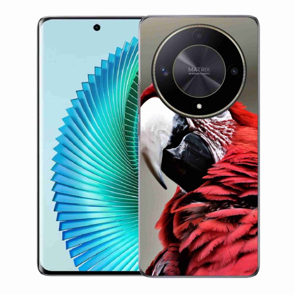 Gelový obal mmCase na Honor Magic 6 Lite 5G - papoušek ara červený